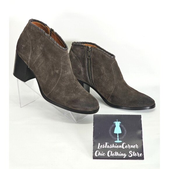 Frye Women's Smokey Gray Suede Nora Whipstiched Ankle Bootie Size 9.5 180 - Picture 4 of 16